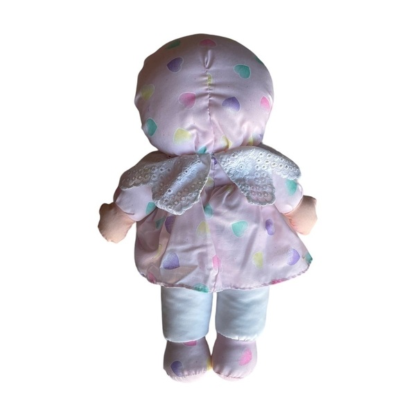 Vintage Jesvi Plush Baby Doll plastic face Blonde Hair Pink Outfit Rare Toy - Picture 2 of 6